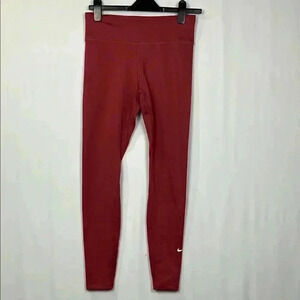 Nike Leggings Womens Dark Pink S Wide Waistband Stretch Chevron Pattern Sporty